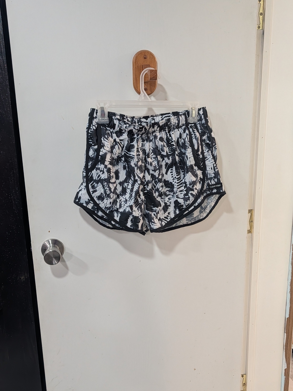 Calvin Klein Black & White Printed Athletic Shorts